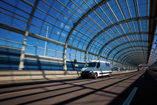 GLS delivery van in a tunnel