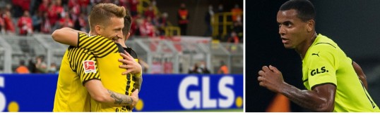 Reus und Guerreiro vor GLS-Bande