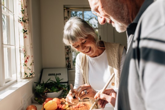 Smiling senior couple