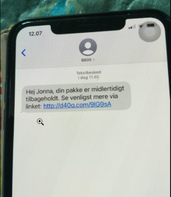 eksempel på sms phishing