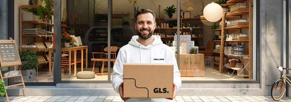 Un e-commerçant prêt à envoyer son colis avec GLS