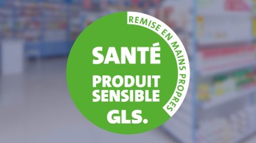 PharmaService GLS France logo vert santé produit sensible mains propres